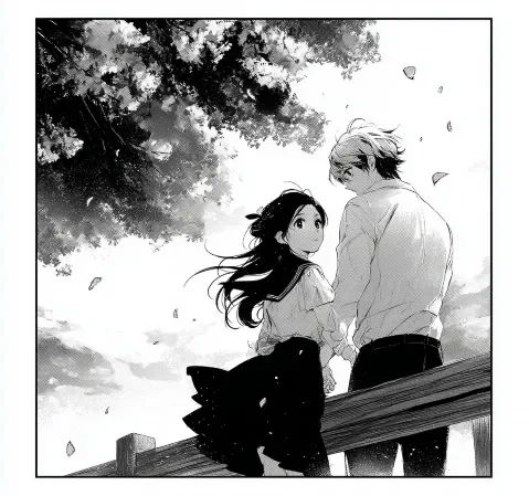 日常校园题材漫画封面，教室窗边的少年群像画面
