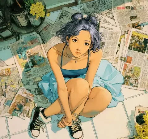 幻想冒险题材漫画封面，旅人在荒原上远眺的画面